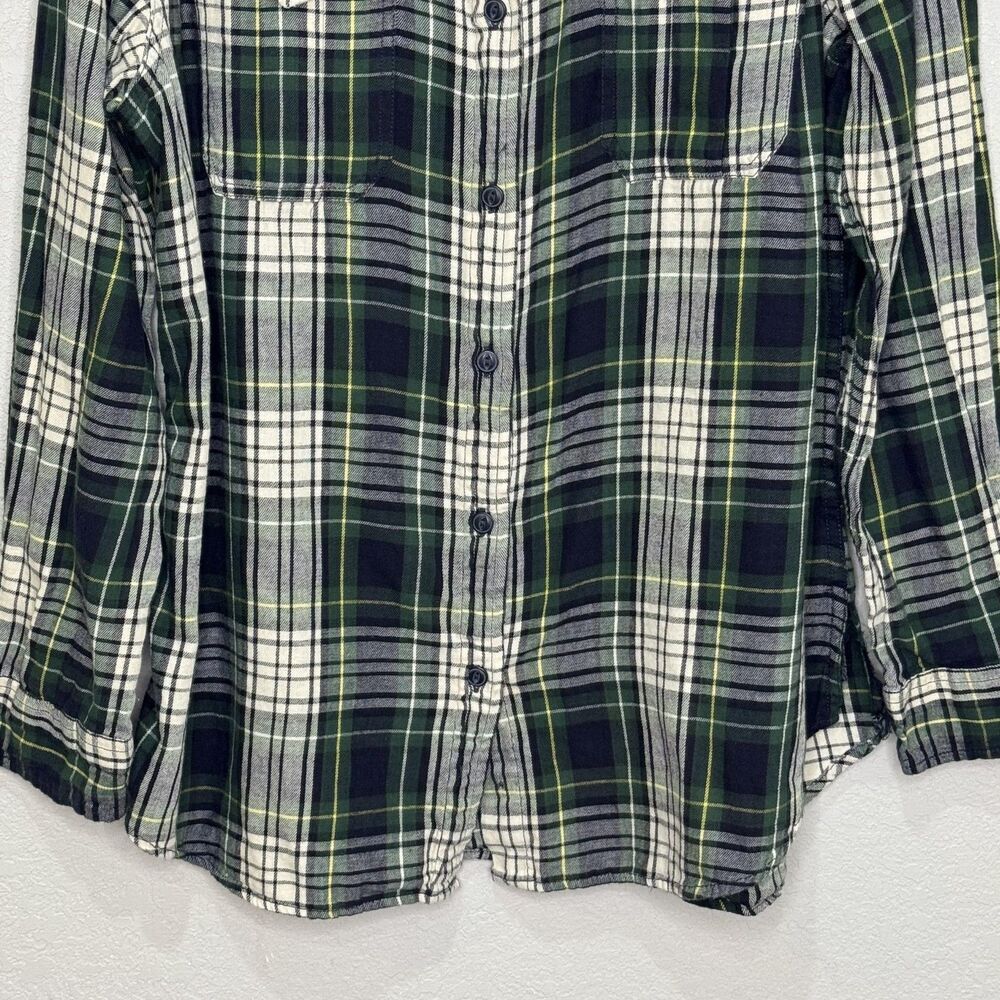 Denim & Supply Ralph Lauren Shirt Womens Large Green Plaid Flannel Cotton - Picture 5 of 6